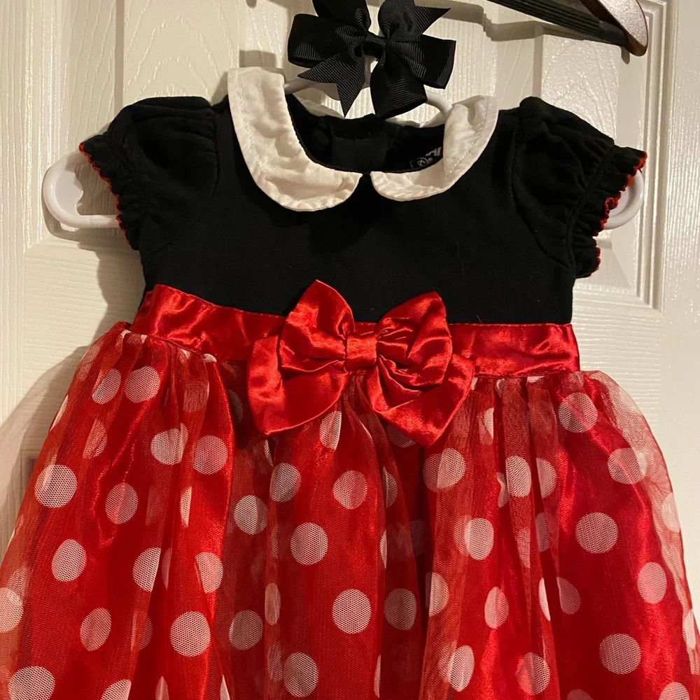 Disney Baby Minnie Mouse Dress & Hair Bow